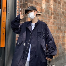 中长款风衣男韩版潮流2023秋冬新款ins宽松百搭夹克外套W4112-P56，男装风衣，星座412-2