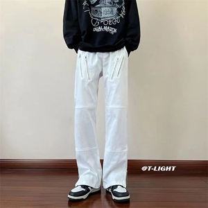 B221 2023秋装新款 美式ins高街小众拉链休闲裤 LK22063-P65 控88图片