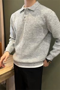 网图慎用 polo领老钱风高品质800g针织衫毛衣男MY124-特P50控128图片