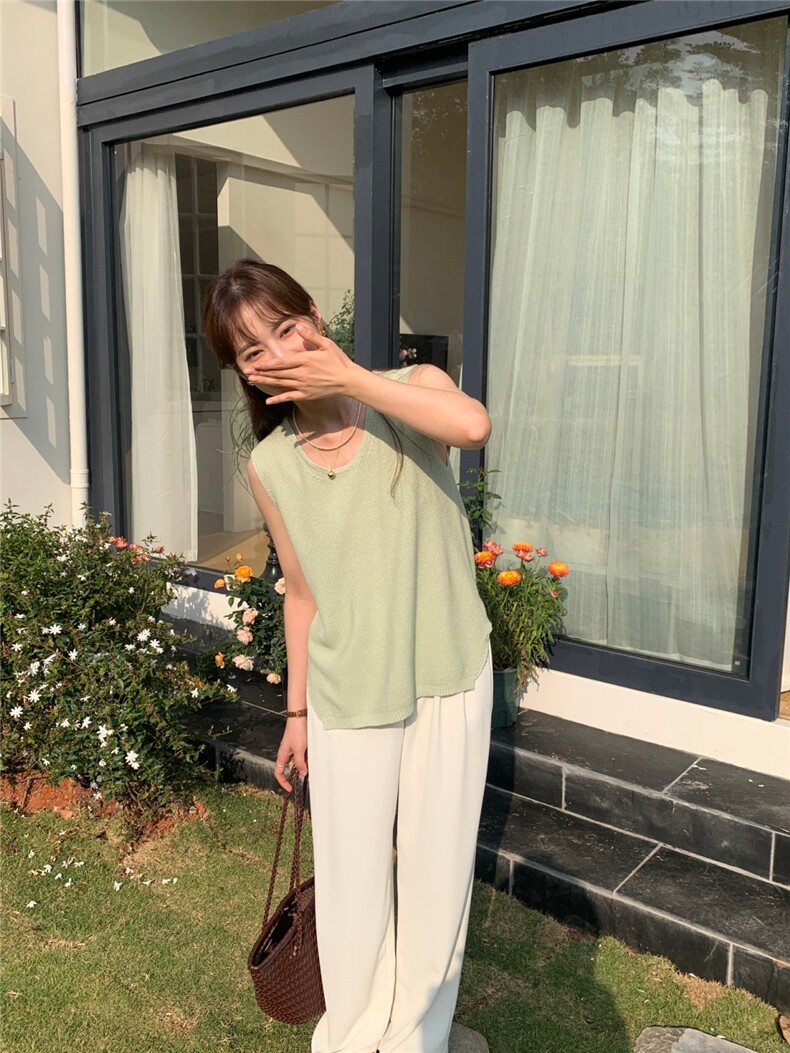 夏季新款短袖t恤女薄款圆领针织宽松百搭半袖上衣,女装T恤,斯尔特羊绒
