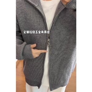 开衫毛衣秋冬男款慵懒风针织衫设计感宽松情侣正肩外套 MMS05图片