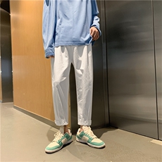 冰丝阔腿宽松直筒裤百搭运动休闲裤男夏季薄款韩版潮流K1040-P28，男装休闲裤，星座512-2
