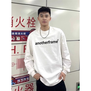 260Gg高档纯棉长袖t恤男纯棉宽松春秋卫衣纯色休闲黑色打底衫男图片