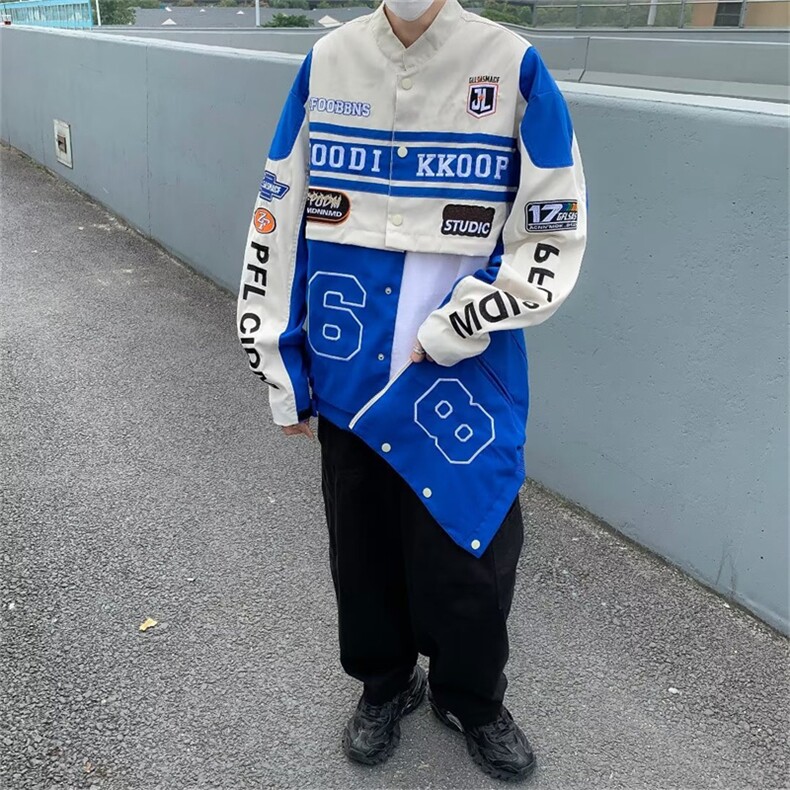 美式可拆卸机车服外套女宽松百搭情侣棒球服夹克男高街W1518-P63,男装夹克,星座1008-1