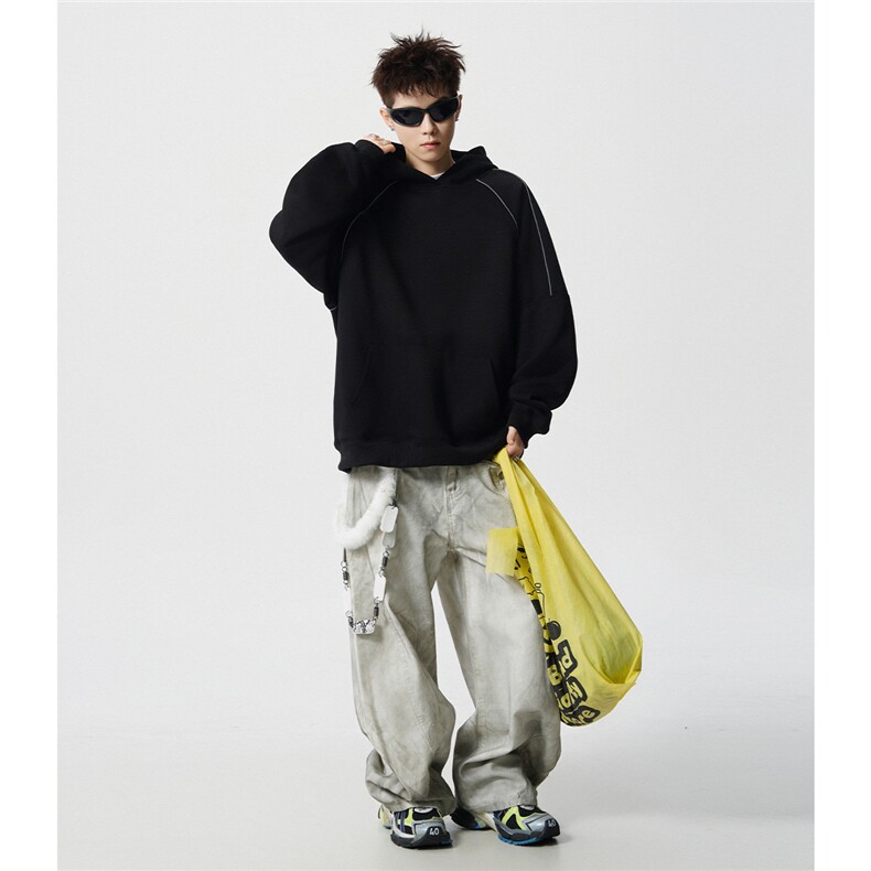 可二开反光条大码M-5XL卫衣男面料:50%棉50%涤纶WY78123特P53控88，男装卫衣，星座227-7