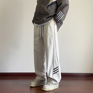 港风三条杠休闲裤宽松运动裤拖地裤束脚裤男KP861 P45图片