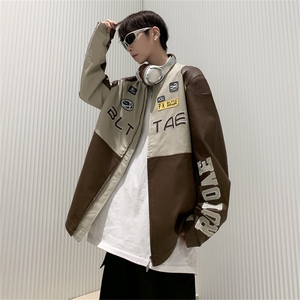 Wt433-P75美式机车PU皮全刺绣痞帅夹克图片