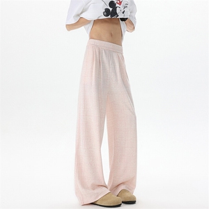 8XL-M  棉麻扎染糯米裤垂感直筒宽松慵懒休闲阔腿裤K9130P68控98图片
