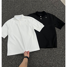 主推2025网眼珠地棉POLO衫夏季刺绣短袖翻领半袖上衣恤衫S420特38，男装Polo衫，电商A233-1