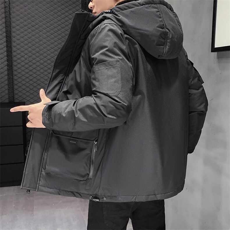 团购连帽中长款修身潮牌工装户外冲锋衣羽绒服外套男女款团体服,男装羽绒服,星座301D-5(原星座1415）