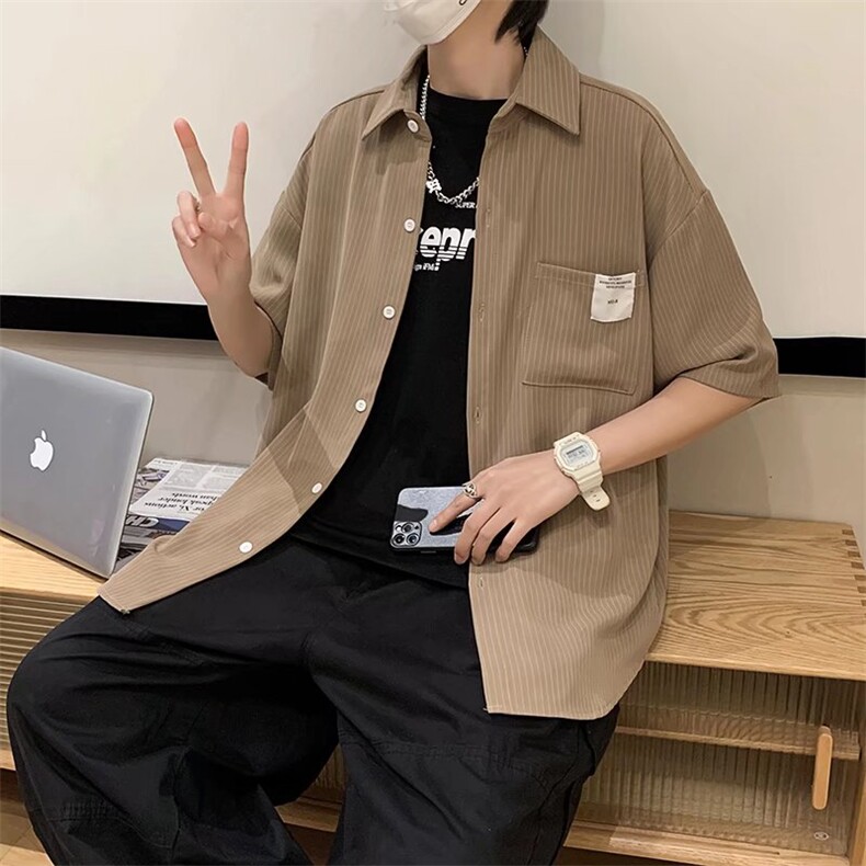 短袖衬衫春款男港风潮流C8803P28，男装衬衫，星座1116-2