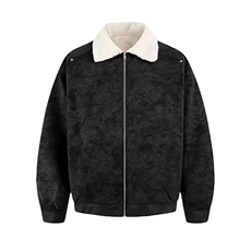 现货冬季美拉德毛领雾面PU皮棉服加绒加厚保暖百搭设计款情侣棉衣，男装棉衣，电商A443