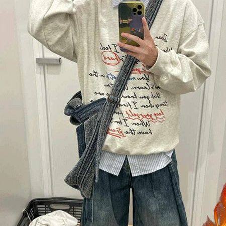 美式复古圆领卫衣男女2024秋冬季加绒潮牌字母情侣装上衣,男装卫衣,星座506A