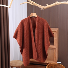 2025年秋季新款羊毛蜂窝大披肩休闲时尚百搭，披肩，九月九羊绒