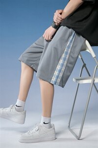 2021夏季拼接网眼冰丝5分6分运动短裤货号B416-DK24P25图片