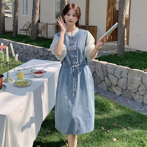 夏季牛仔连衣裙中长款女图片
