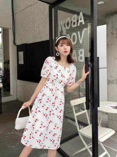 【现货】夏季新款小清新樱桃连衣裙，女装连衣裙，芷炫