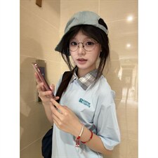 H1055-p35广州格子布polo领体恤T恤，男装T恤，星座617A-2