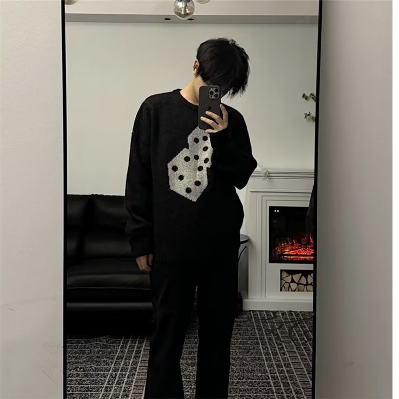 美式圆领毛衣男慵懒风休闲针织衫M8816P42,男装针织衫/毛衣,星座1116-2