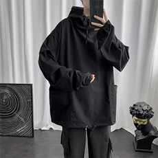 现货外套男春秋ins潮牌男士宽松上衣服套头连帽工装夹克J853-p35，男装夹克，星座1008-1