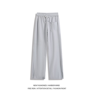 抖音品质夏季新款纯色冰丝透气宽松休闲裤B315-K25665-特p30控58图片