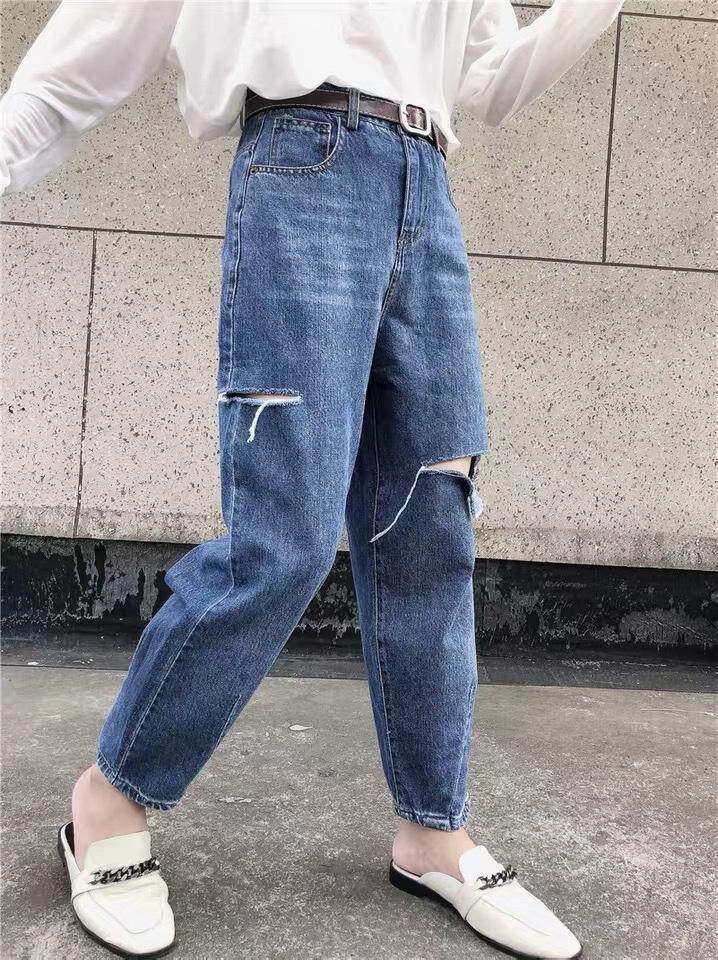 春季新款破洞牛仔裤，女装牛仔裤，1+1 MAIN ROAD