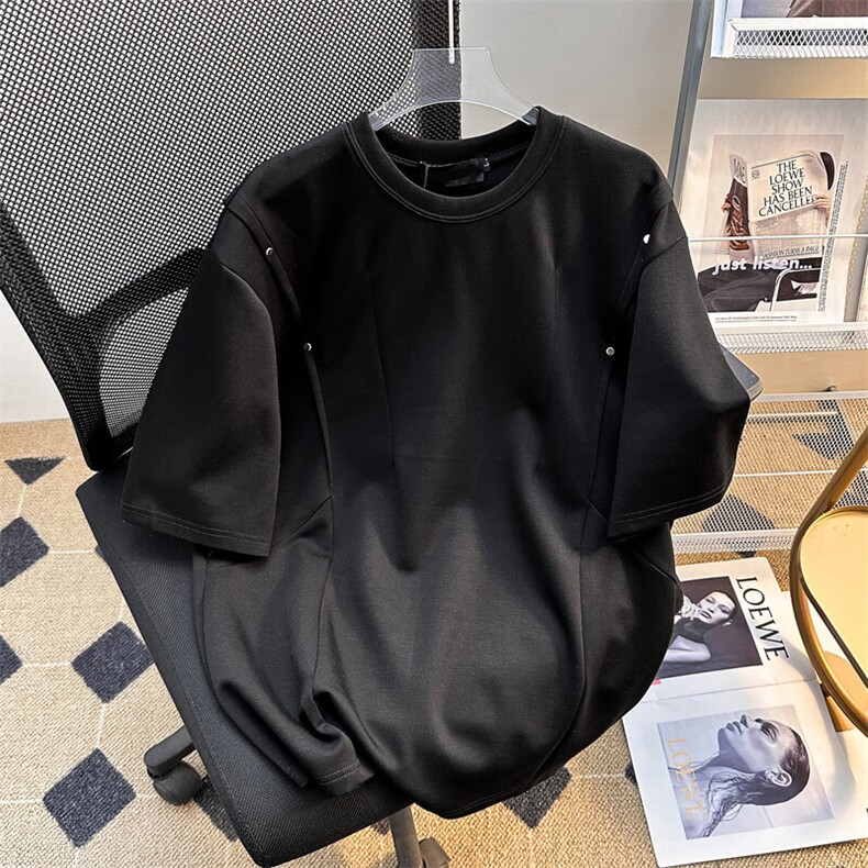 美式复古圆领短袖T恤男女夏日宽松棉上衣服T0511-P35,男装T恤,星座308B-1