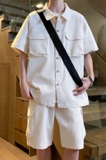 夏季工装衬衫男短袖短裤两件运动套装TZ38特P65，男装衬衫，电商A309
