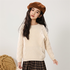 2024秋季新款纯色长袖圆领羊毛衫男女通用，童装毛衣，魁星羊绒