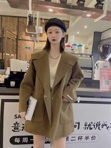 韩版双面羊毛大衣图片
