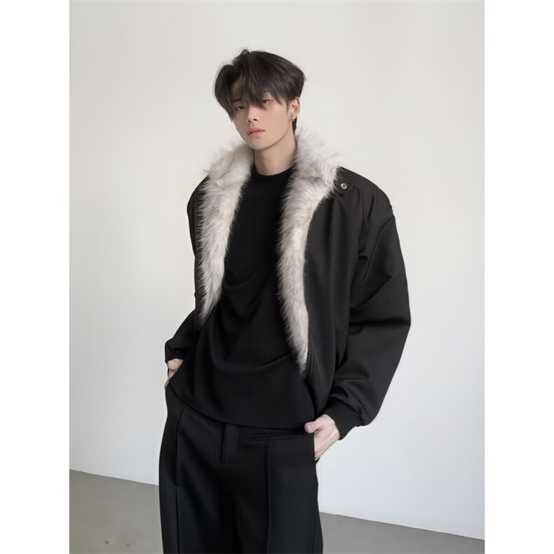 网图美式硬汉座山雕防泼水boxy版夹克棉服W1858/特P88,男装夹克,电商B350