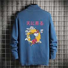 GM45012-P45加绒款-P65高领毛衣男士大码内搭毛线衣男网格，男装针织衫/毛衣，电商A040A