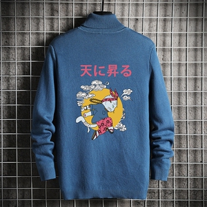 GM45012-P45 加绒款-P65 高领毛衣男士大码内搭毛线衣男 网格图片