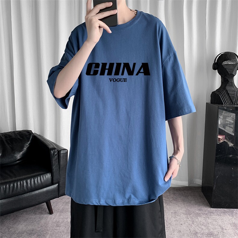 DX17001-P20纯棉短袖t恤男大码半袖打底衫宽松体恤衫港风,男装T恤,电商A040