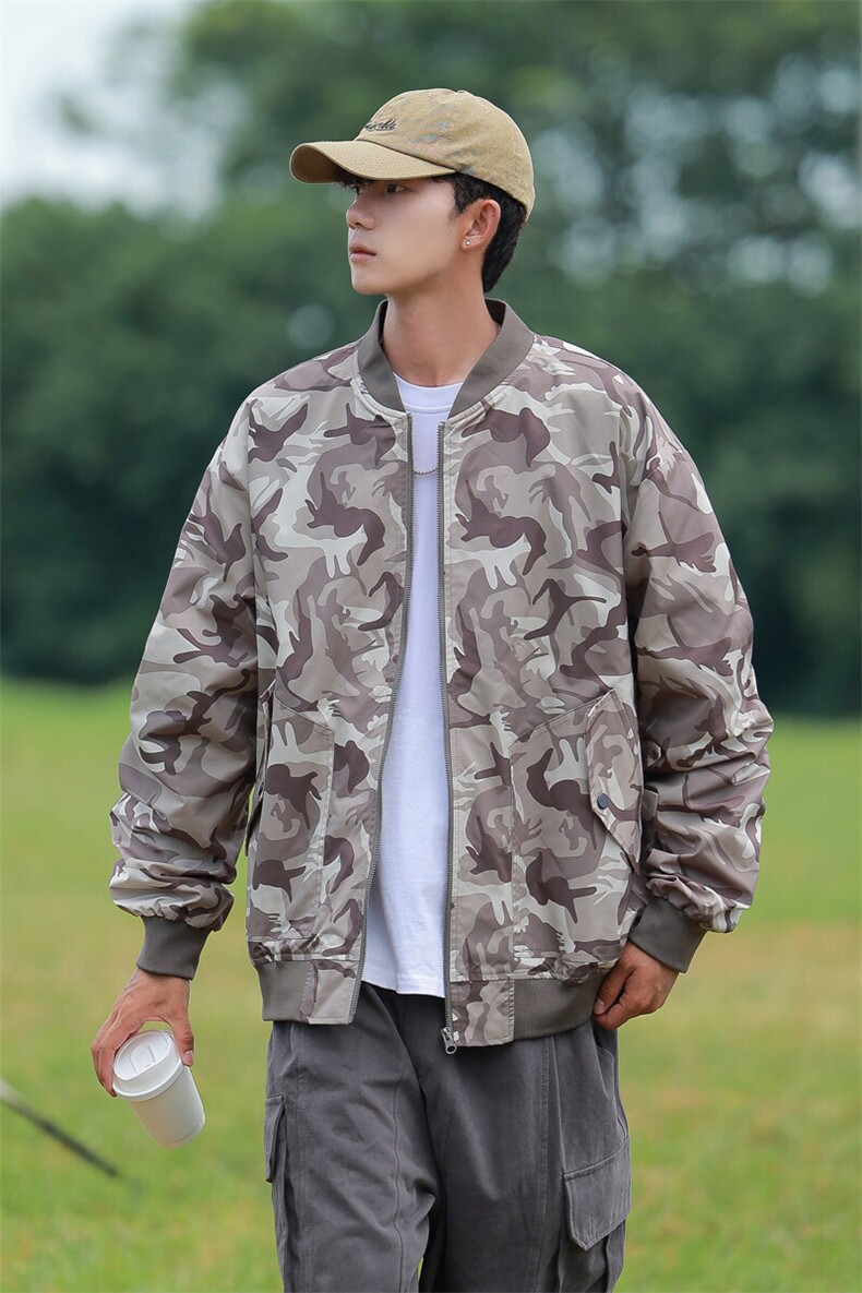 春季飞行服夹克外套男简约休闲百搭棒球服上衣迷彩P65JK837-P60,男装夹克,电商B306