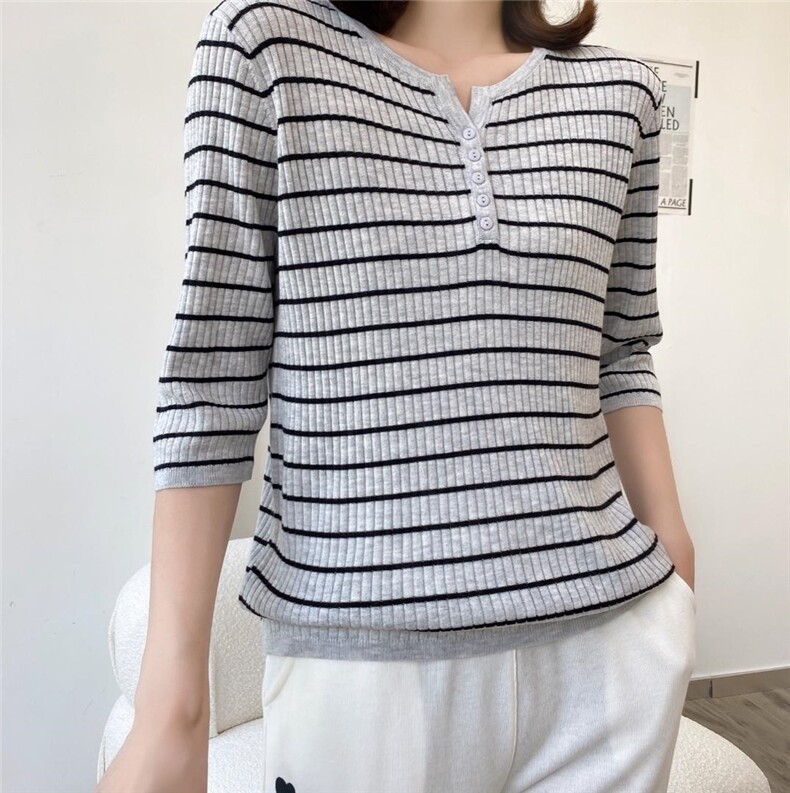 条纹九分袖，其它，魅力元素