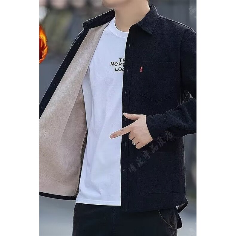 重磅工装衬衫男士冬季加绒加厚保暖工作服衬衣男装夹克外套,男装夹克,星座506A