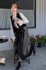 黑色马甲半身裙套装女2025春季新款气质超火ootd穿搭高级感三件套，女装套装/套裙，2D078