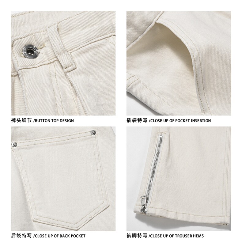 2025春夏新款工装裤伐木裤口袋拉链机能裤牛仔裤1611B-K01-P65,男装牛仔裤,星座1611B