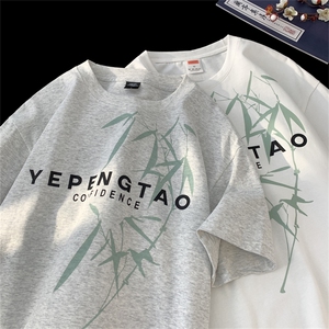 抖音直播供货 纯棉260克印花短袖T恤A158-T308-P28控48图片