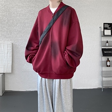 美式高街vibe废土风做旧开衫卫衣夹克男氛围感外套情侣装WY25P88，男装夹克，电商D206-1