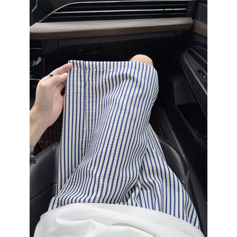 B221 美式ins高街暗黑条纹短裤五分裤 LK25471-特P18控38图片