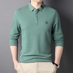 秋冬季长袖T恤男厚Polo衫翻领纯棉打底衫中年爸爸装HPN761-P75图片