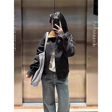 美拉德棕色假两件短款飞行员夹克男士棒球服外套JK2570，男装夹克，星座208-5