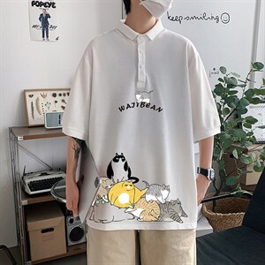 PL57155-P35翻领短袖polo衫男大码胖子半袖t恤男有领保罗衫模特，男装Polo衫，电商A040