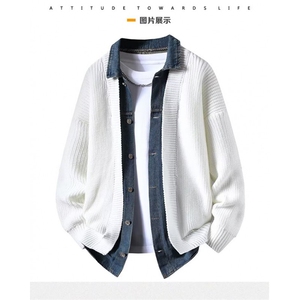 1506-1/MMY20261/P94帛跃华夫格拼麂皮绒外套日系男潮牌衬衫夹克图片