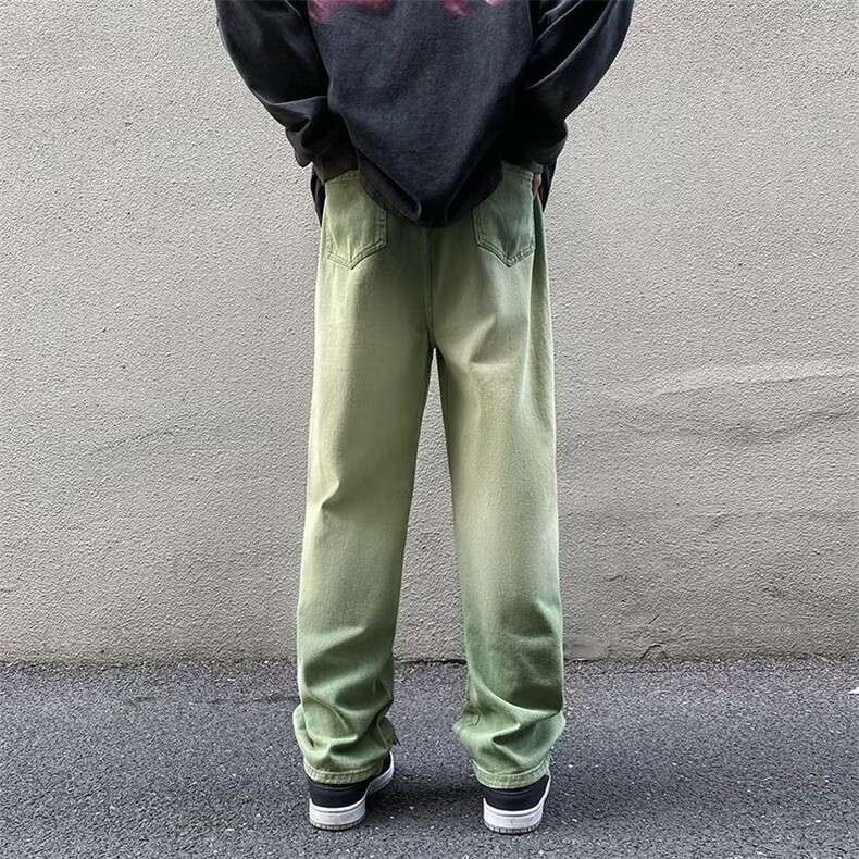 美式渐变牛仔裤男秋冬直筒宽松潮牌ins高街裤子阔腿复古NX803-P48,男装牛仔裤,星座1008