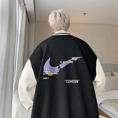 摇粒绒棒球服男大码开衫卫衣男夹克BF86259-P65，男装夹克，电商A040