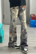 档口现货美式数码印花牛仔裤XZ610A-N4033-特P63，男装牛仔裤，星座610A