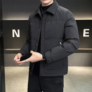 5888L-L-5XL-P175店主风商务休闲翻领轻薄白鸭绒特殊防寒服外套图片